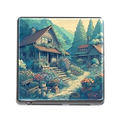 House Garden Building Flowers Memory Card Reader (square 5 Slot)