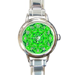 Mandala Flowers   Round Italian Charm Watch