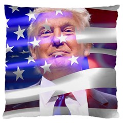 Donald Trump Flag Large Premium Plush Fleece Cushion Case (two Sides) by vintagetrump