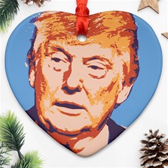 Orange Donald Trump Heart Ornament (two Sides)