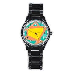 Geometric Design 02 Stainless Steel Round Watch