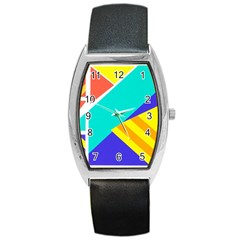 Geometric  Design 04 Barrel Style Metal Watch