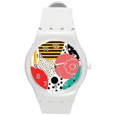 Geometric Design 07 Round Plastic Sport Watch (m)