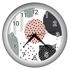 Geometric Design 12 Wall Clock (silver)