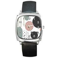 Geometric Design 12 Square Metal Watch