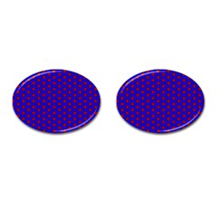 Blue Pattern Red Texture Cufflinks (oval)