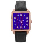 Blue Pattern Red Texture Rose Gold Leather Watch  Front