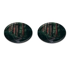 Forest Jungle Trees Tropics Cufflinks (oval)