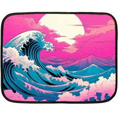 Waves Mountains Sky Two Sides Fleece Blanket (mini)