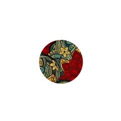 Pattern Shape Colorful Flower Leaves 1  Mini Buttons by Posterlux
