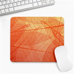 Abstract Texture Of Colorful Bright Pattern Of Transparent Leaves Of Orange And Yellow Color Large Mousepad