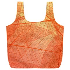 Abstract Texture Of Colorful Bright Pattern Of Transparent Leaves Of Orange And Yellow Color Full Print Recycle Bag (xxxl) by Posterlux