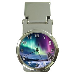 Northern Lights Aurora Night Nature Money Clip Watches