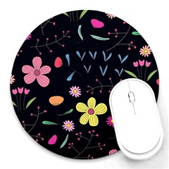 Foliage Pattern Beautiful Aesthetic Secret Garden Round Mousepad