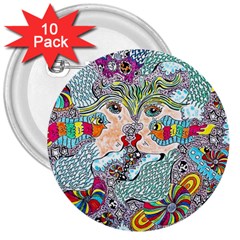 Supersonicangeldream 3  Buttons (10 Pack)  by chellerayartisans