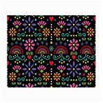 Mexican Folk Art Seamless Pattern Colorful Small Glasses Cloth (2 Sides) Front