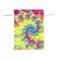 Fractal Spiral Abstract Background Vortex Yellow Lightweight Drawstring Pouch (l) by Ket1n9