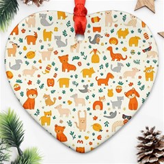 Pet Animal 04 Heart Ornament (two Sides)