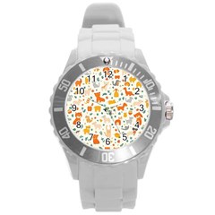 Pet Animal 04 Round Plastic Sport Watch (l)