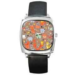 Pet Animal 05 Square Metal Watch