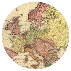 Retro Old Vintage Map Of Europe Round Trivet