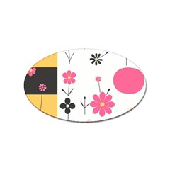  Minimalist Pattern With Simple Lines,flower And Shapes, Creating A Clean And Modern Sticker (oval)