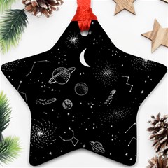 Cosmic Black Space Star Star Ornament (two Sides) by Ndabl3x