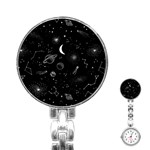 Cosmic Black Space Star Stainless Steel Nurses Watch Front