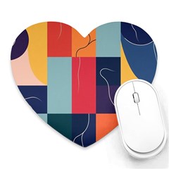  Minimalist Pattern With Simple Lines And Shapes, Creating A Clean And Modern Aesthe Heart Mousepad