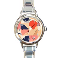 Minimalist Pattern With Simple Lines And Shapes, Creating A Clean And Modern Aesthe Round Italian Charm Watch