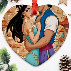 Aladin & Jasmine Wall Art Heart Ornament (two Sides)