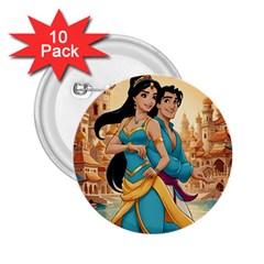 Aladin & Jasmine Disney 2 25  Buttons (10 Pack) 