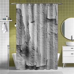 Wall With Cracked White Paint Texture Shower Curtain 48  X 72  (small) 