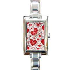 Be My Valentine Rectangle Italian Charm Watch