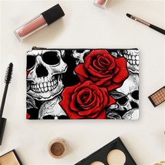 Roses And Skulls Cosmetic Bag (medium)