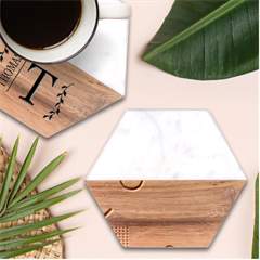 Colorful Labstract Wallpaper Theme Marble Wood Coaster (hexagon) 