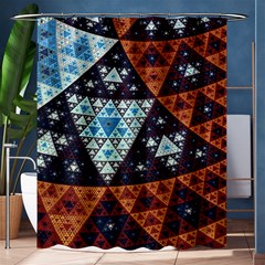 Fractal Triangle Geometric Abstract Pattern Shower Curtain 60  X 72  (medium) 