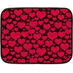 Valentines Day Hearts Pattern Love Red Two Sides Fleece Blanket (mini) by Maspions