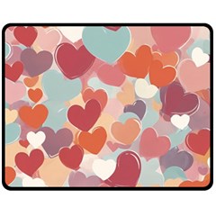 Valentines Day Hearts Romance Love Fleece Blanket (medium) by Posterlux