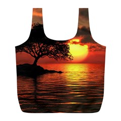 Sunset Nature Sea Dusk Landscape Full Print Recycle Bag (l)