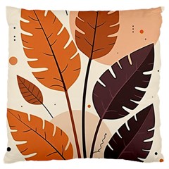 Leaves Boho Monster Nature Large Cushion Case (two Sides) by Salmanaz77