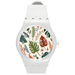 Leaves Autumn Round Plastic Sport Watch (m)