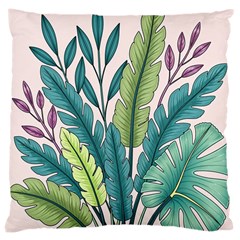 Illustrations Plants Nature Leaves Large Cushion Case (two Sides) by Salmanaz77