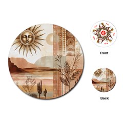 Abstract Sun Boho Bohemian Design Playing Cards Single Design (round)