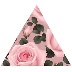 Pink Roses Wooden Puzzle Triangle