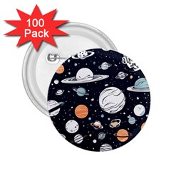 Space Galaxy Universe Stars Sky 2 25  Buttons (100 Pack) 