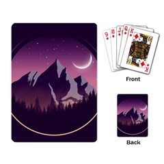 Mountain Night Crescent Moon Playing Cards Single Design (rectangle) by Bedest