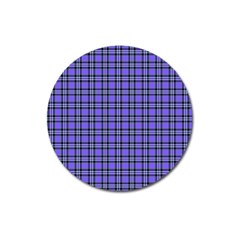 Blue Tartan Plaid 1 Magnet 3  (round)