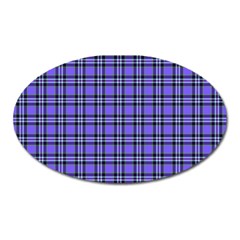 Blue Tartan Plaid 1 Oval Magnet