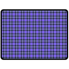 Blue Tartan Plaid 1 Two Sides Fleece Blanket (large) by dressshop